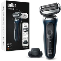 Braun Elektrorasierer Series 7 71-B1200s, Blau, Wet & Dry, Mit EasyClick-Präzisionstrimmer